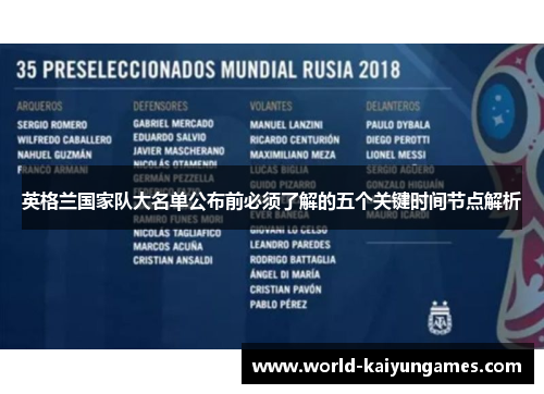 英格兰国家队大名单公布前必须了解的五个关键时间节点解析