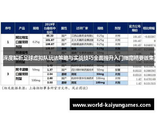 深度解析足球虚拟队玩法策略与实战技巧全面提升入门指南精要版集 深度解析足球虚拟队玩法策略与实战技巧全面提升入门指南精要版集